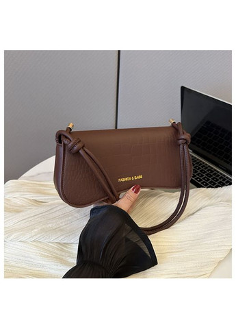 Женская сумка 3986 багет рептилия коричневая No Brand (306709448)