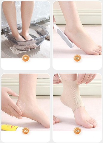 Напівноски з силіконовими п'ятами з зволожуючим ефектом розмір універсальний бежевий No Brand (324834207)