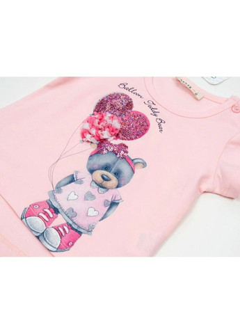 Комбинированный летний набор детской одежды с мишкой (13374-98g-pink) Breeze