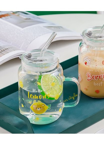 Кружка з трубочкою та кришкою Lemons 14602 400 мл No Brand (349220734)