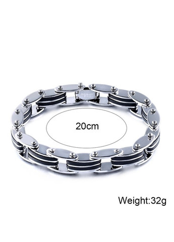 Наручный браслет из нержавеющей стали «Hard Line» со вставками из каучука China (367623332)