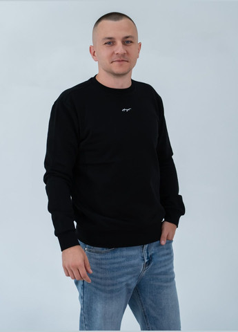 Черный свитшот мужской Hugo Boss вышивка (303575274)