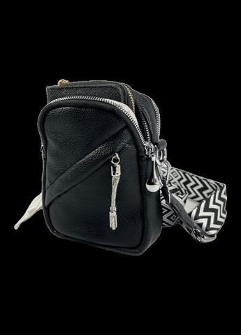 Комфортна сумка через плече на три відділення, екошкіра, чорний колір NingMengCao (346264175)