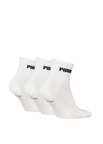 Білі шкарпетки unisex quarter socks 3 pack Puma однотонні (351480685)