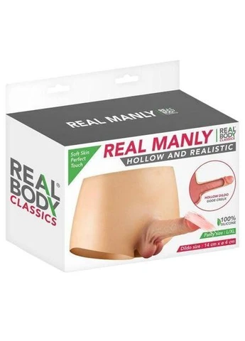 Порожній страпон для чоловіків Real Manly hollow and realistic L/XL (14*4см) Real Body (315014538)