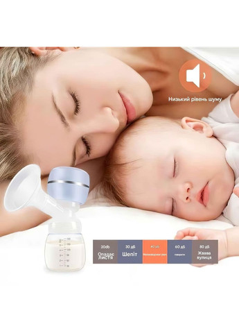 Молокоотсос электрический портативный аккумуляторный массажный для сцеживания с бутылочкой для кормления 150 мл 3 режима (HY632) BabyGO (360867107)