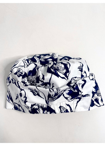 Тюрбан білий з чорнильними квітами BANDANA QUEEN (366239288)
