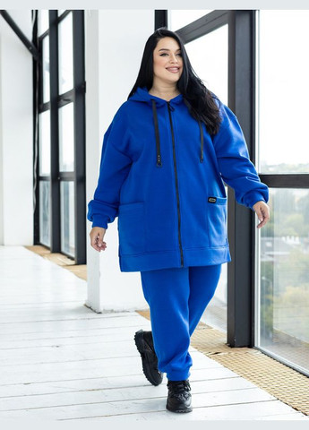 Жіночий теплий спортивний костюм тринитка з начосом зелений Роксі No Brand (362136020)