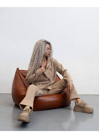 Жіночий Мікро вельветовий костюм: сорочка + штани Україна (361044167)