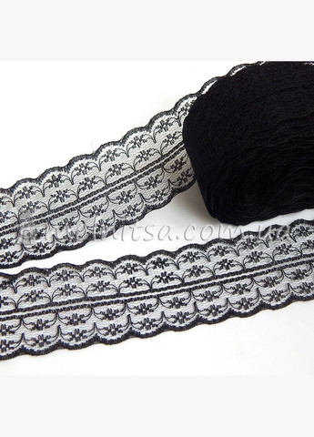 Мереживо синтетичне Анжеліка, 4 см, чорне No Brand (340486168)