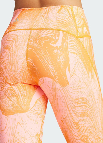 Оранжевые демисезонные леггинсы для тренировок by stella mccartney truepurpose optime printed 7/8 adidas