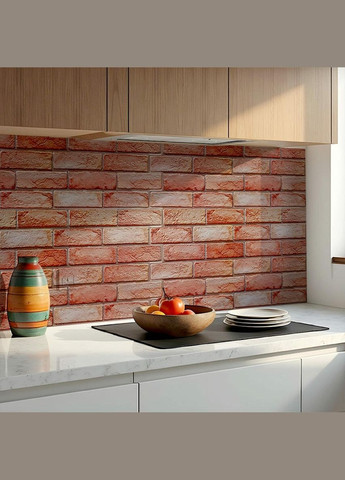 Декоративна ПВХ панель 960х480х4мм Коричнево-рожева цегла SW-00001426 Sticker Wall (330608612)