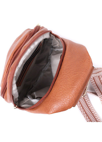 Практична жіноча сумка через плече з отвором для навушників з екошкіри 22789 Рудий Vintage (303877304)