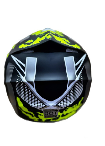 Мотошолом ендуро кросовий Helmet Green + окуляри Profi Gray комплект No Brand (371920997)