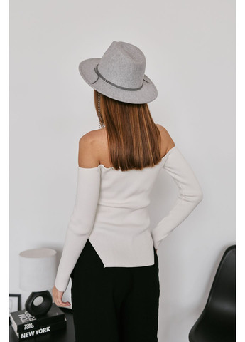 Вовняний капелюх Федора з декором і ланцюжком та регулюванням розміру PEARL WOOL HAT No Brand (359481395)