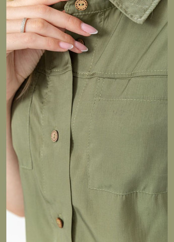 Хаки блуза без рукавов однотонная, цвет хаки, Ager