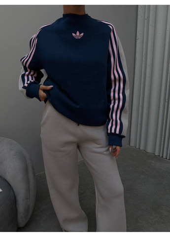 Жіночий спортивний костюм на флісі світшот та штани з лампасами MonCher (367088195)