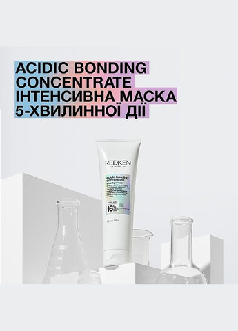 Интенсивная маска по уходу за поврежденными волосами Acidic Bonding Concentrate 5-Min Liquid Mask 250 мл Redken (368605141)