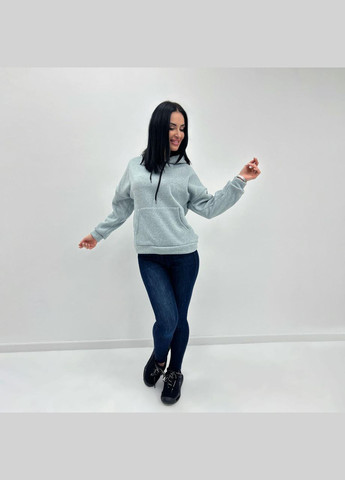 Серый демисезонный однотонный батник с капюшоном Fashion Girl