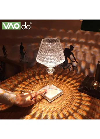 УЦЕНКА! Настольная LED-лампа Crystal Table Lamp RGB с сенсорным управлением, пультом управления, 16 цветами подсветки ( No Brand (407200108)