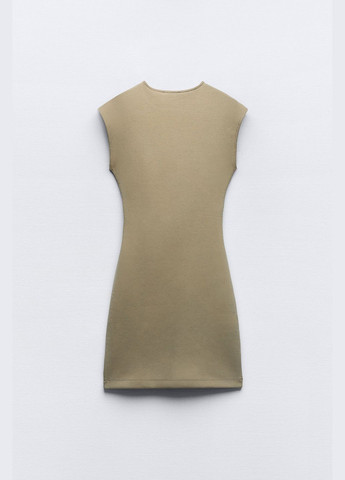 Оливковое (хаки) повседневный платье Zara однотонное