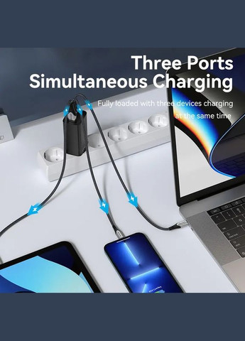 Зарядное устройство 3xUSB 65W (2xUSBC+USB-A) PD3.0+QC4.0 черный Vention (315434589)