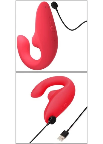 Вагинально-клиторальный стимулятор, вибрация + вакуум, 2 мотора - Blend Vibrant Rose Womanizer (385657670)