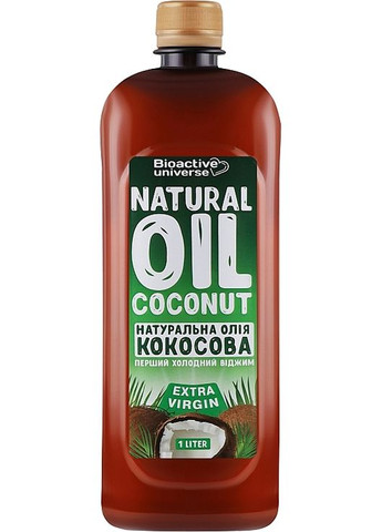 Кокосова олія нерафінована, першого холодного віджиму Natural Oil Coconut 1000ml (1318104-31162115) Bioactive Universe (368612254)