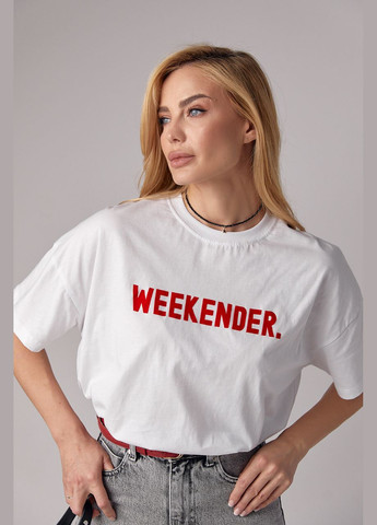 Трикотажна футболка з написом Weekender Lurex - (293814164)