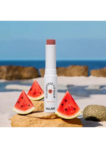 Сонцезахисний бальзам для губ Кавун SPF 30 Sun Defense Lip Balm Watermelon SPF 30, 3 г Hillary (387194686)