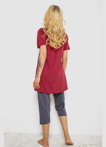 Бордова піжама жіноча з принтом Polkan 243R10391