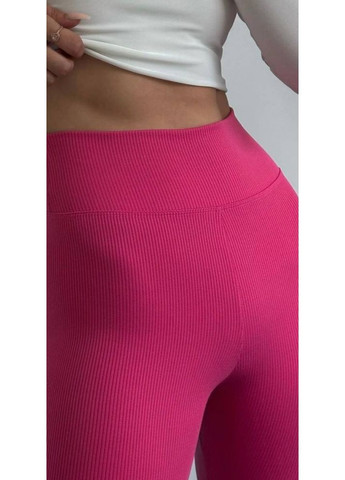 Розовые демисезонные женские теплые лосины в рубче на флисе bf865, размер No Brand