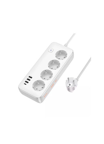 Зарядное устройство фильтр удлинитель 4 порта AC21 белое Hoco (317241348)