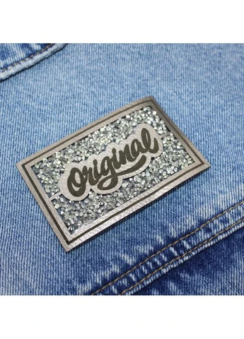 Нашивка з акриловим камінням "Original" сірого кольору (2428) No Brand (335812193)