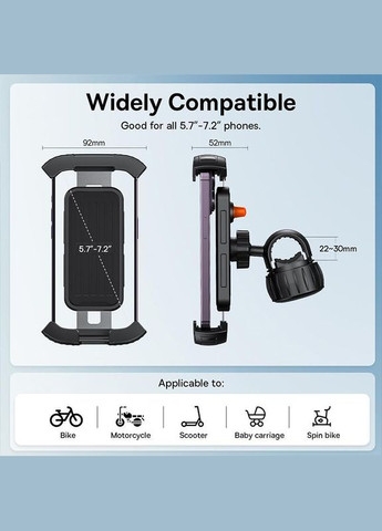 Тримач на кермо велосипеда,мотоцикла QuickGo Series для смартфонів 5.7 - 7.2 дюйми Baseus (368698379)