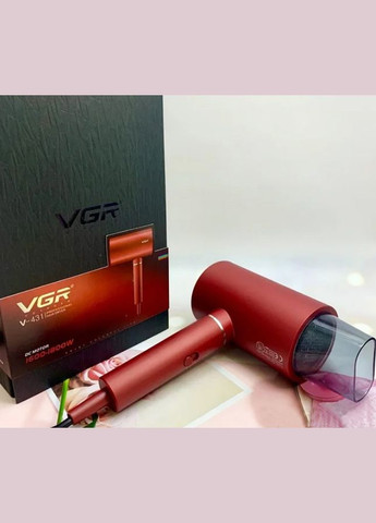 Маленький дорожній складний міні фен V-431 для сушіння укладання волосся компактний електрофен Червоний VGR (297331535)