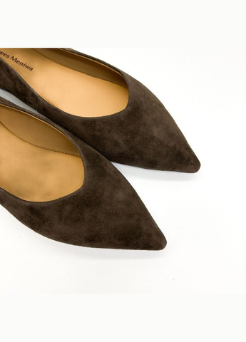 Жіночі балетки (р) замшa 0-1-1-am-1015y-19b Arees Meniwa | коричневі (328835625)