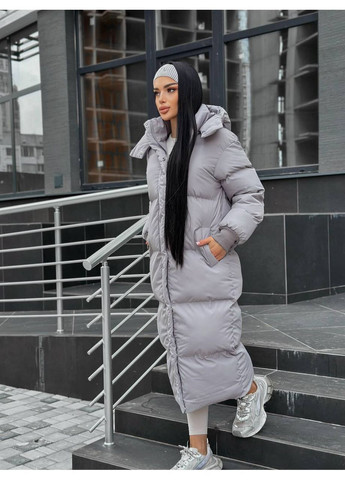 Серый демисезонный Пуховик Style Point