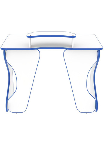 Комьпютерний стіл Геймерський стіл із міні надбудовою для екрану Liga (110 см) ЛДСП білий з синім No Brand (353497919)