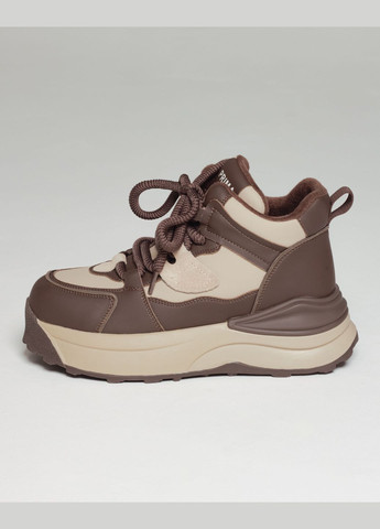 Кроссовки на платформе зимние кожа Prima d'Arte коричневые зима (304063473)