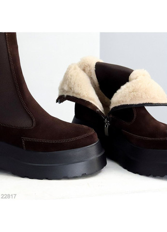 Зимние зимние ботинки No Brand из натуральной замши