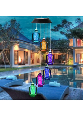 Садовый подвесной фонарь на солнечной батарее Фонарики 6 светильников с солнечной панелью и автоматическим включением No Brand (361161931)