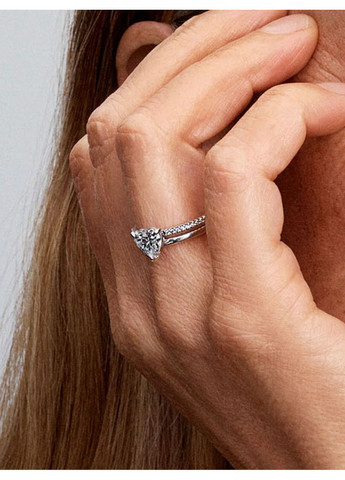 Срібна каблучка Пандора "Серце" подвійна 193100C01 Kabluchka (355347097)