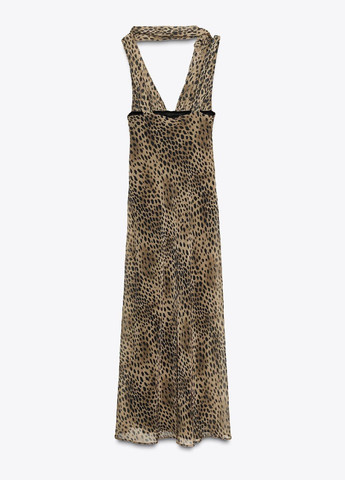 Комбинированное платье Zara леопардовый