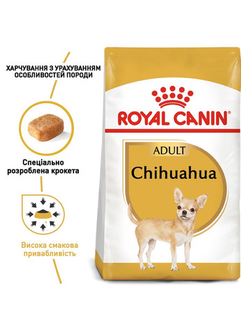 Сухий корм для дорослих собак чихуахуа Chihuahua Adult віком від 8 місяців і старше 1.5 кг (2210015) Royal Canin (317171201)