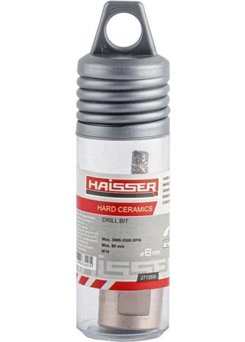 Коронка алмазна Hard Ceramics для УШМ М14 06 мм 2713506 (108340) Haisser (296427231)