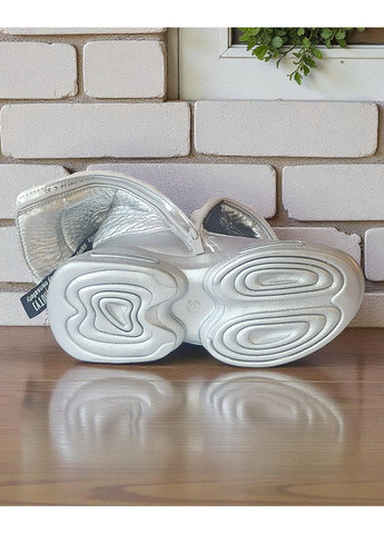 Серебряные зимние дутики на овчине для девочки, зимние дутики на платформе для девочки Tom.M на молнии