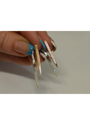 Серебряные серьги с золотыми вставками Silver Style (367112551)