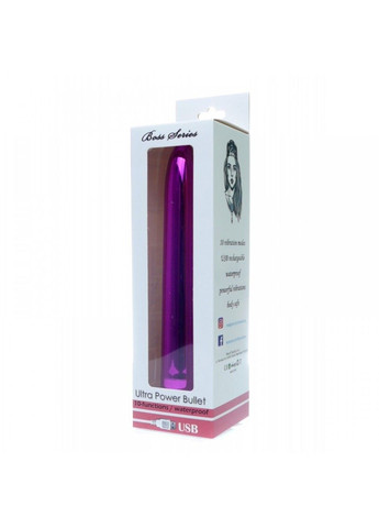 Вибропуля Ultra Power Bullet USB Glossy Pink 10 режимов вибрации Boss Series (292012053)