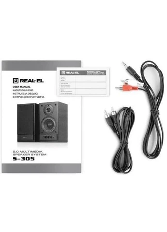 Колонки 2.0 S-305, 2 x 20 Вт, МДФ, питание от 220V, управление спереди S-305 Real-El (395349594)